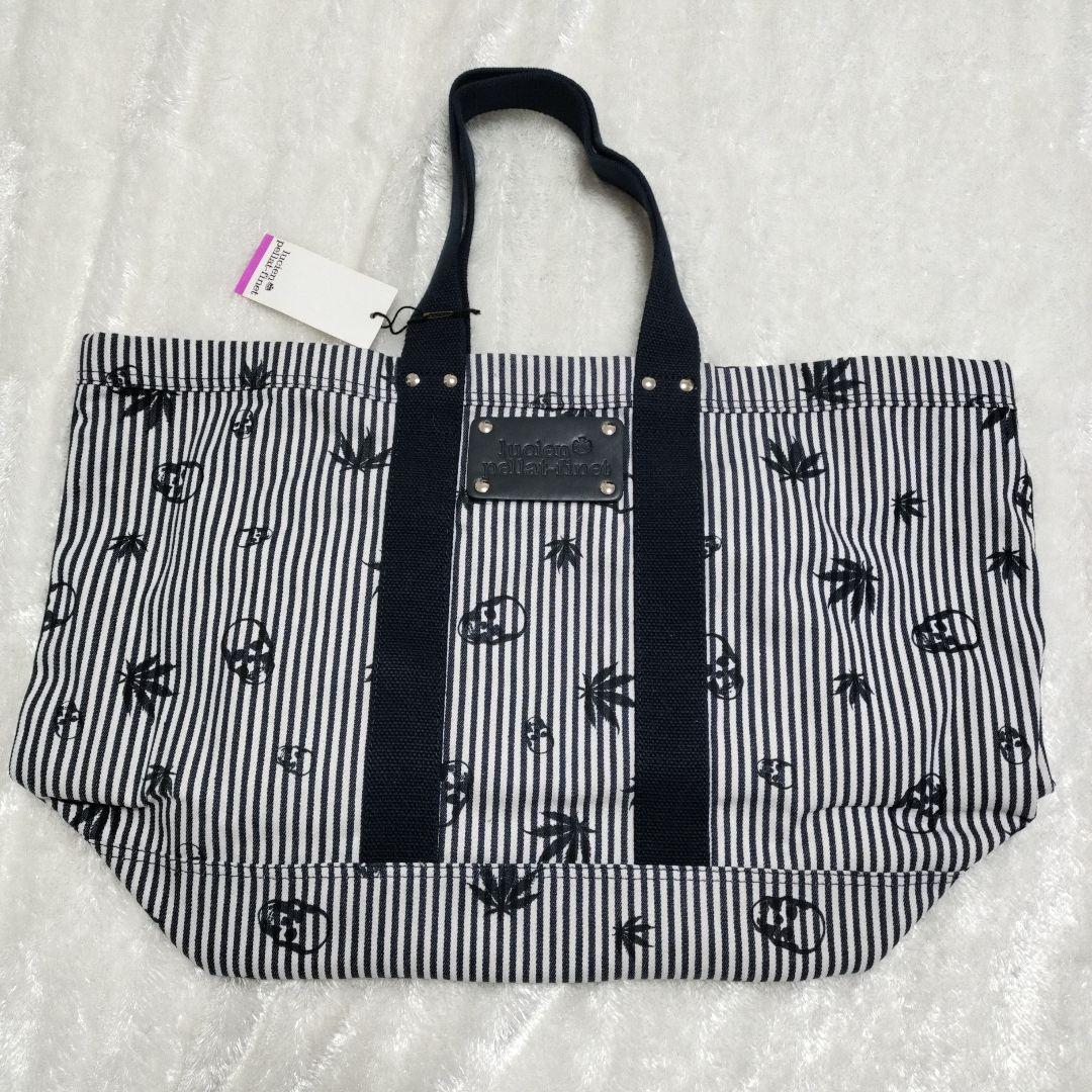 新品lucienpellatfinetストライプスカルビッグトートバッグ