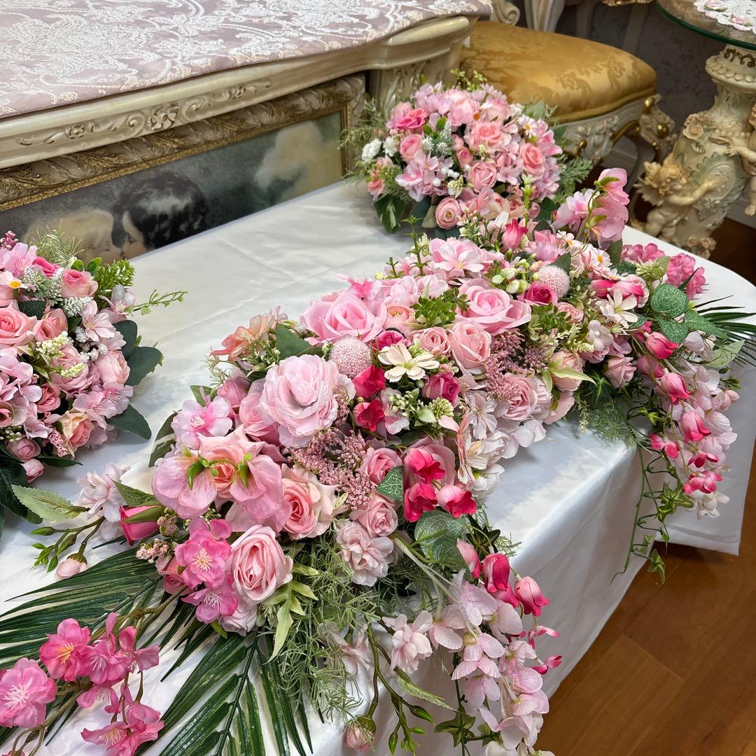 高砂メインテーブル装花 フラワーアレンジメント ご予約済となりました