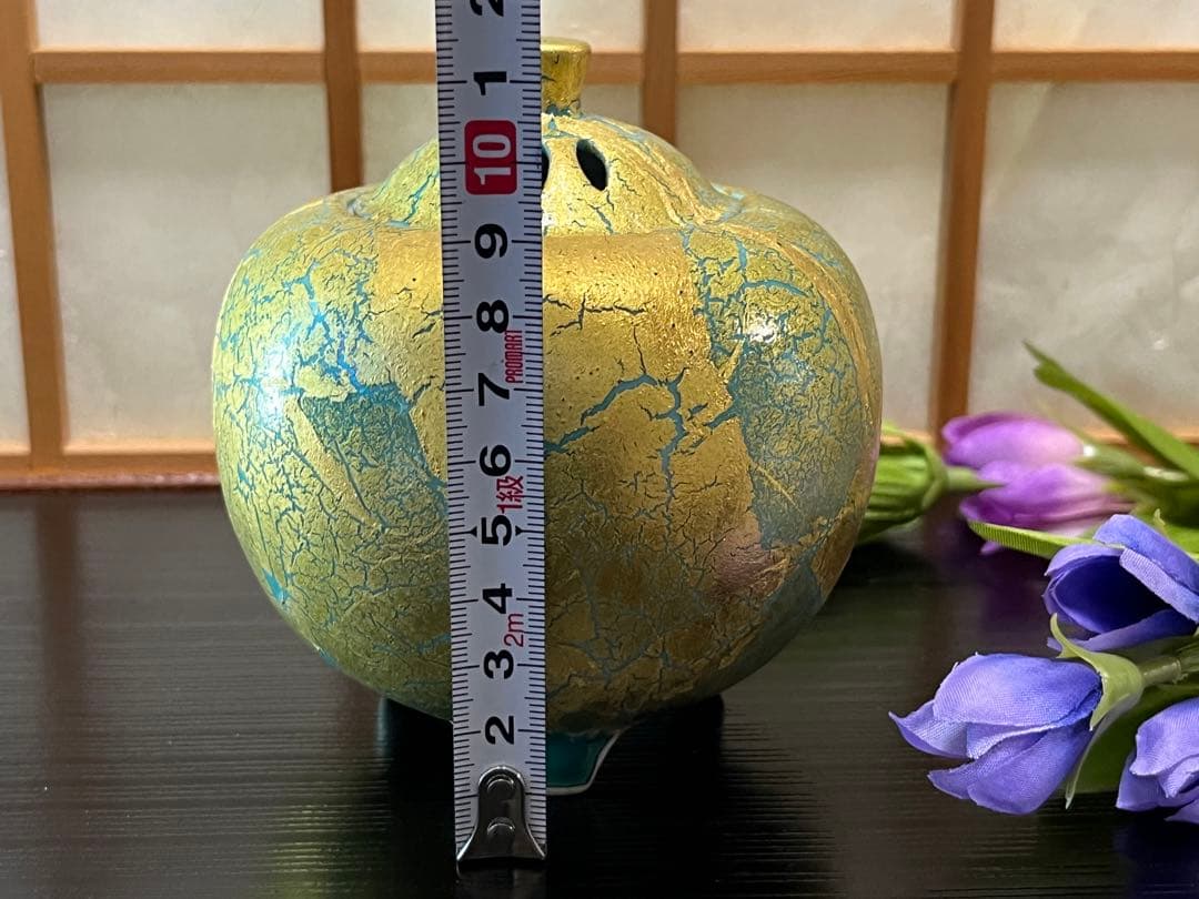 (ト9) 九谷焼 [北村 隆] 金彩香櫨　共箱　栞　美術工芸品　和モダン