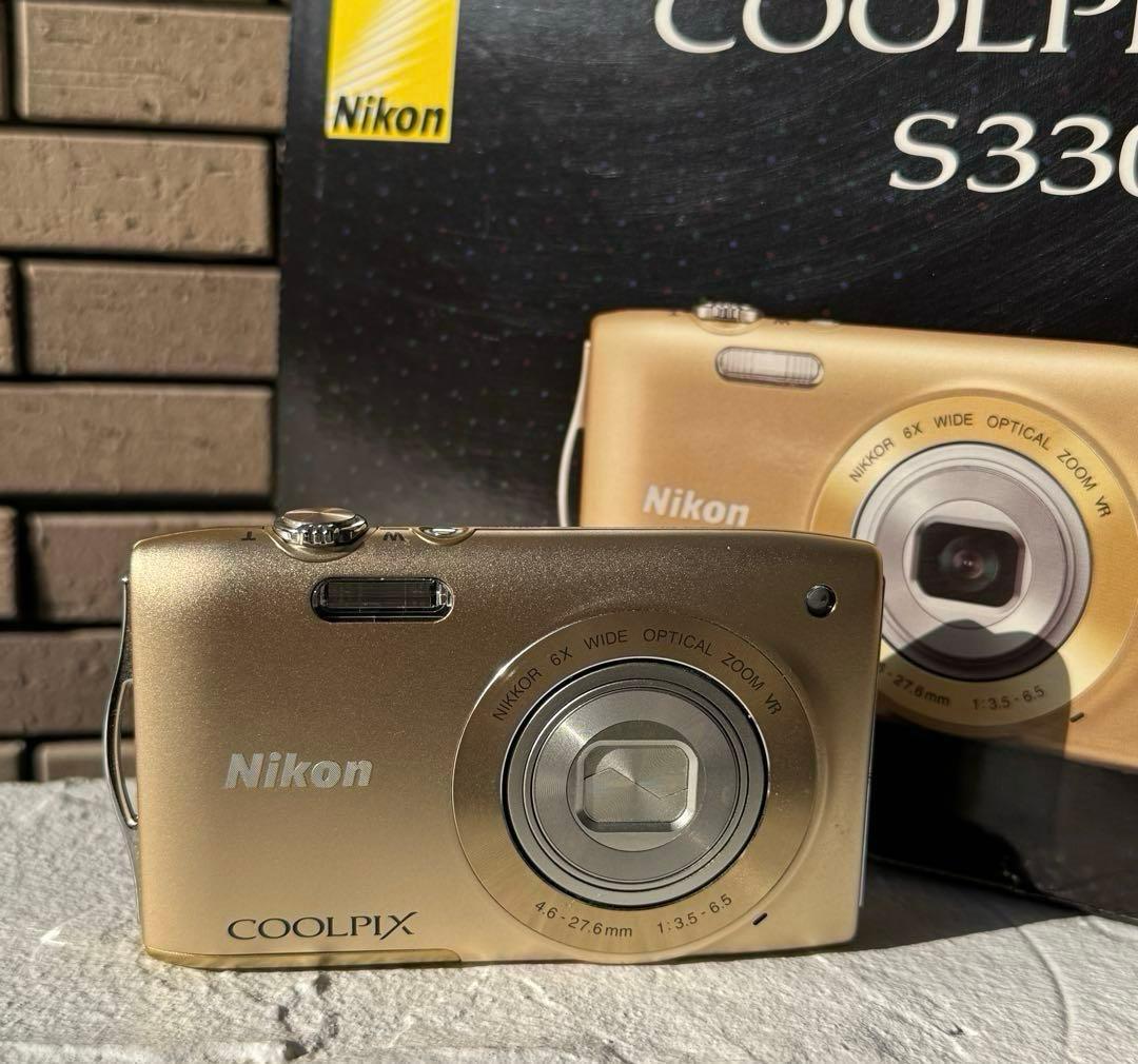 実写美⭕️美品【動作確認済み】Nikon COOLPIX S3300 ゴールド