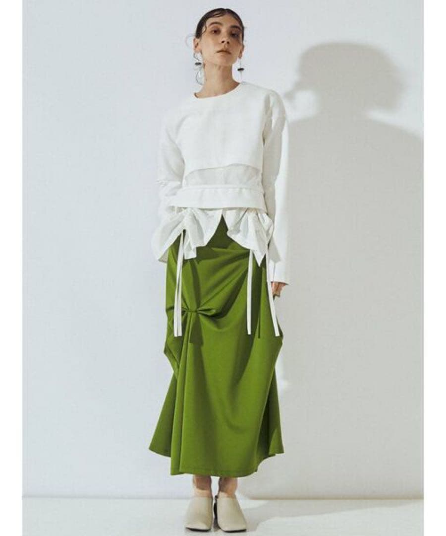 【新品未使用】UN3D. アンスリード ヘムギャザーシャツキャミソール ホワイト