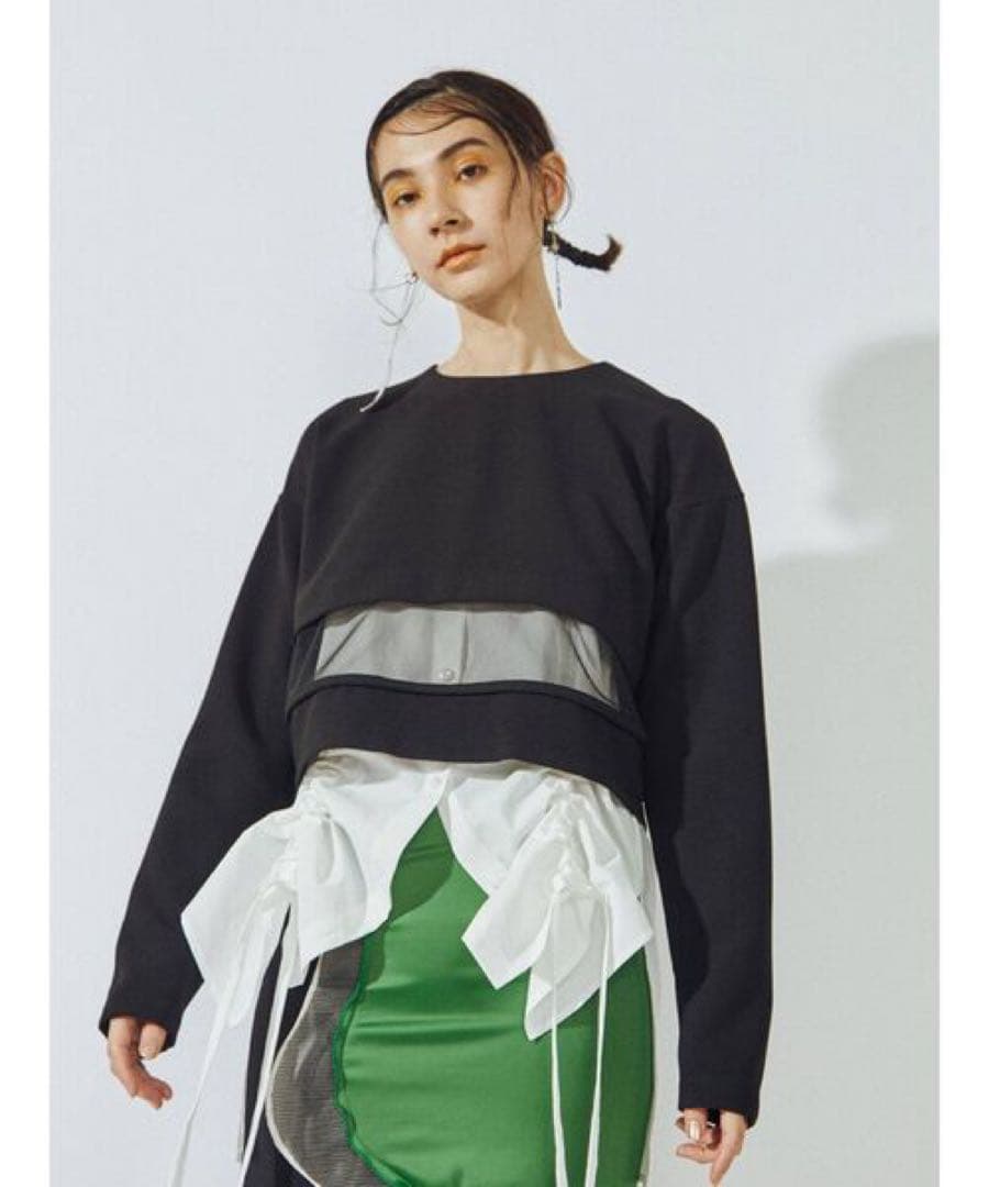 【新品未使用】UN3D. アンスリード ヘムギャザーシャツキャミソール ホワイト