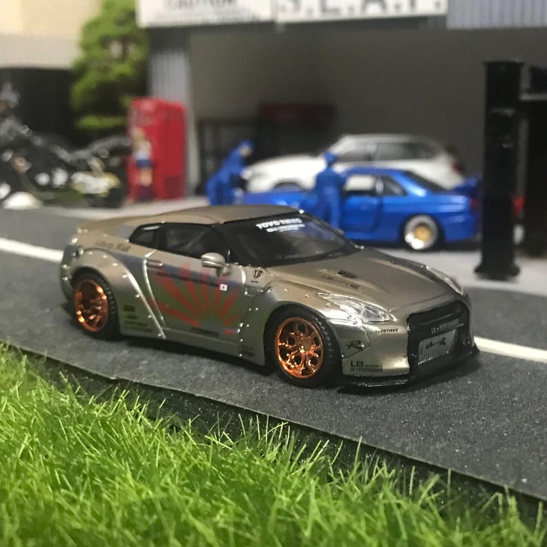 リバティーウォーク ミニカー LB GTR サテンシルバー ブロンズカスタム