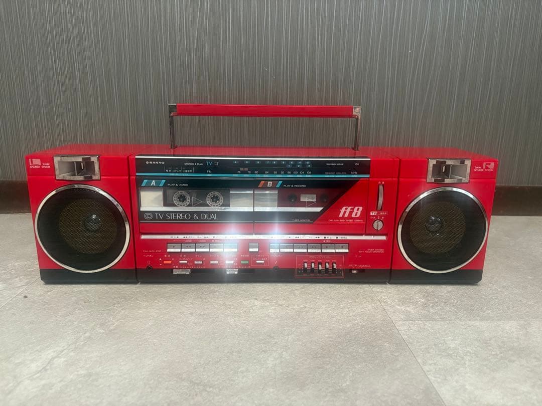 昭和レトロ　SANYO ダブルラジカセ　MR-FF8 赤