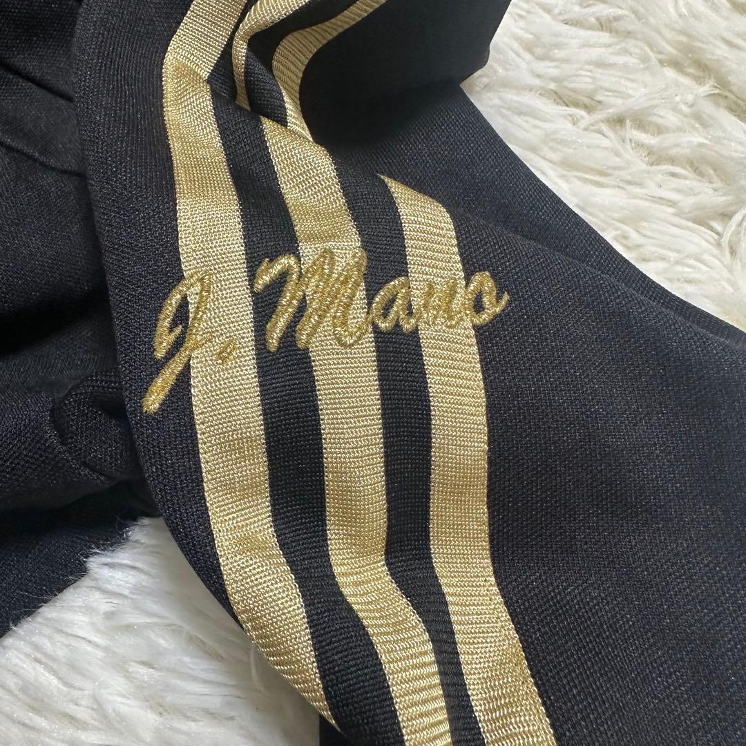 アディダス トレフォイル ロゴ刺繍 トラックジャケット ブラック 黒 金色