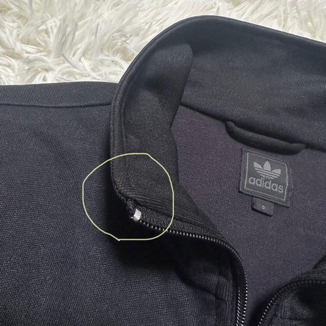 アディダス トレフォイル ロゴ刺繍 トラックジャケット ブラック 黒 金色