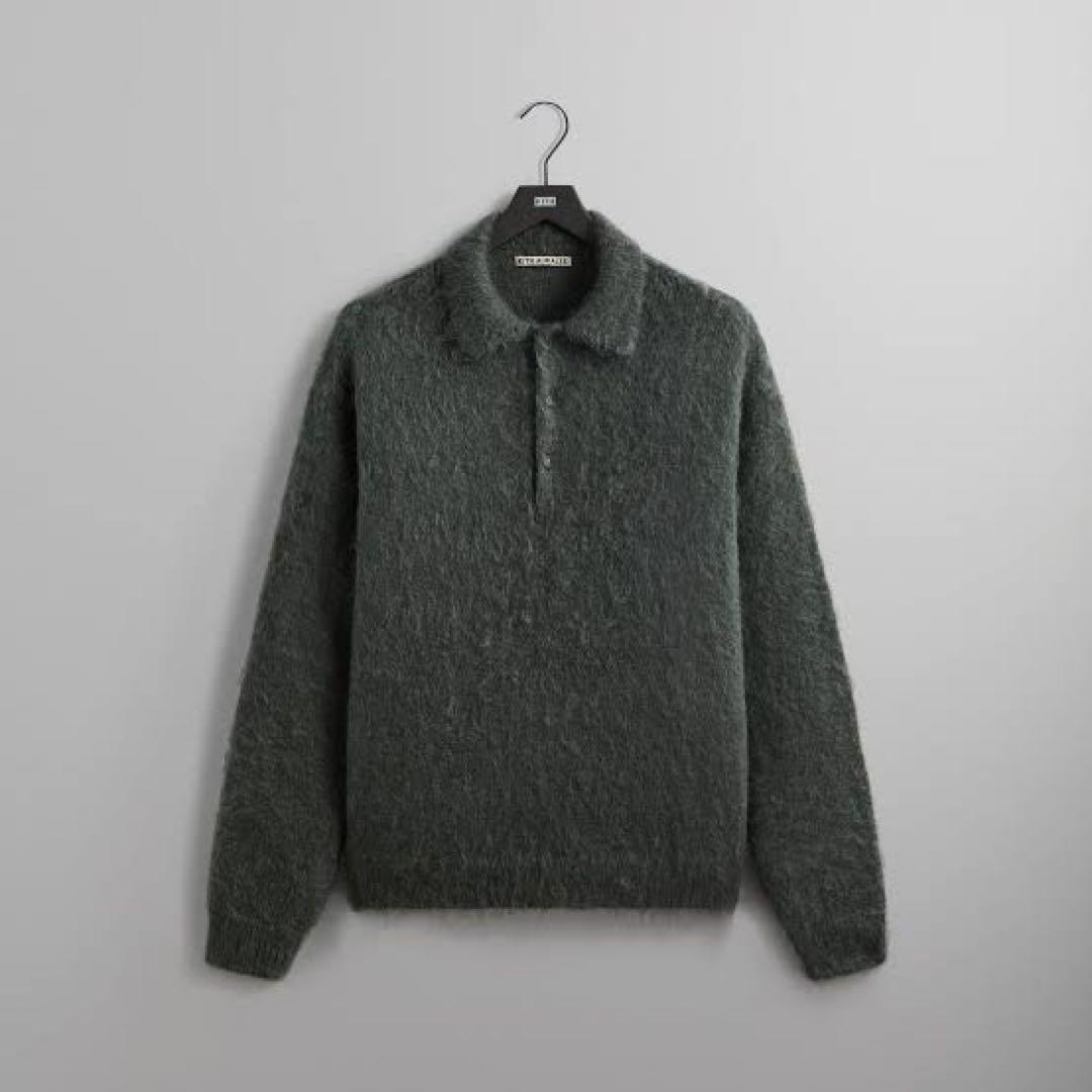 キス　オーラリー　モヘアニット　ポロシャツ　ニットポロ