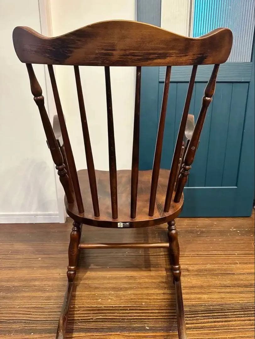 飛騨産業 キツツキ ロッキングチェア スピンドルバック アンティーク木製 肘付き
