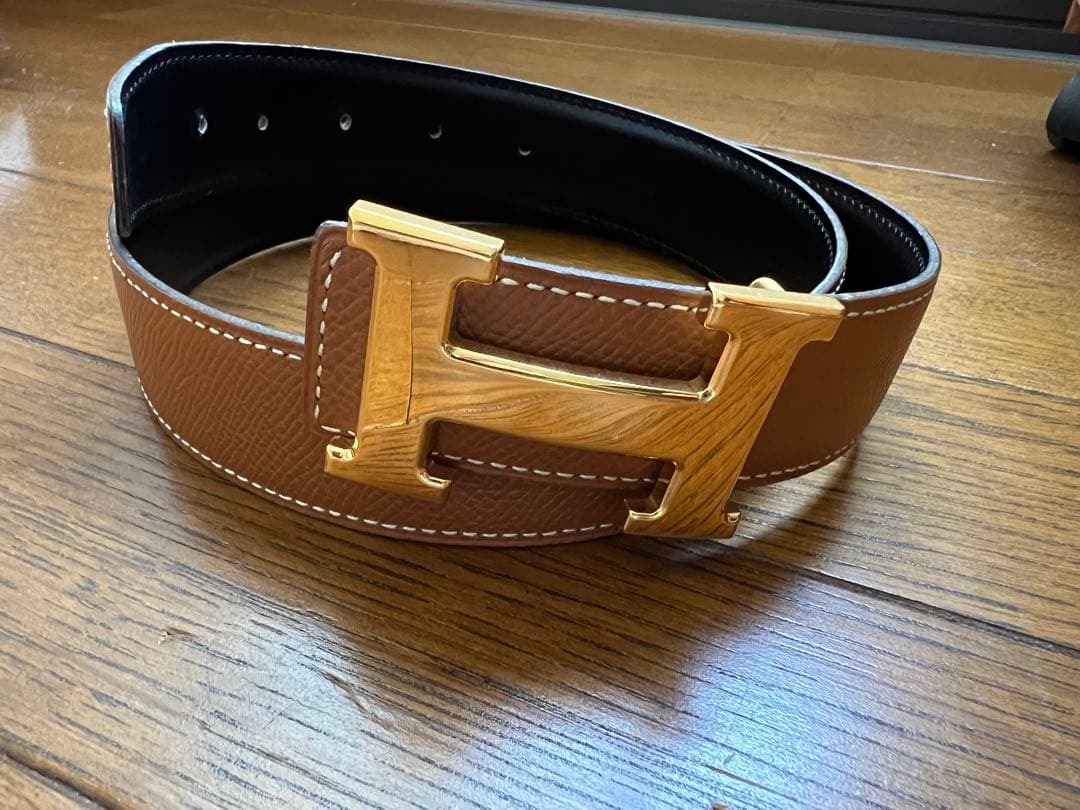 エルメスH型バックル ブラウンレザーベルト