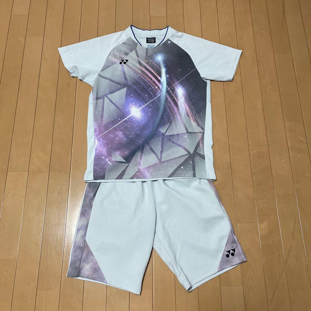 バドミントンウェア セットアップ Ｌホワイト/パープル