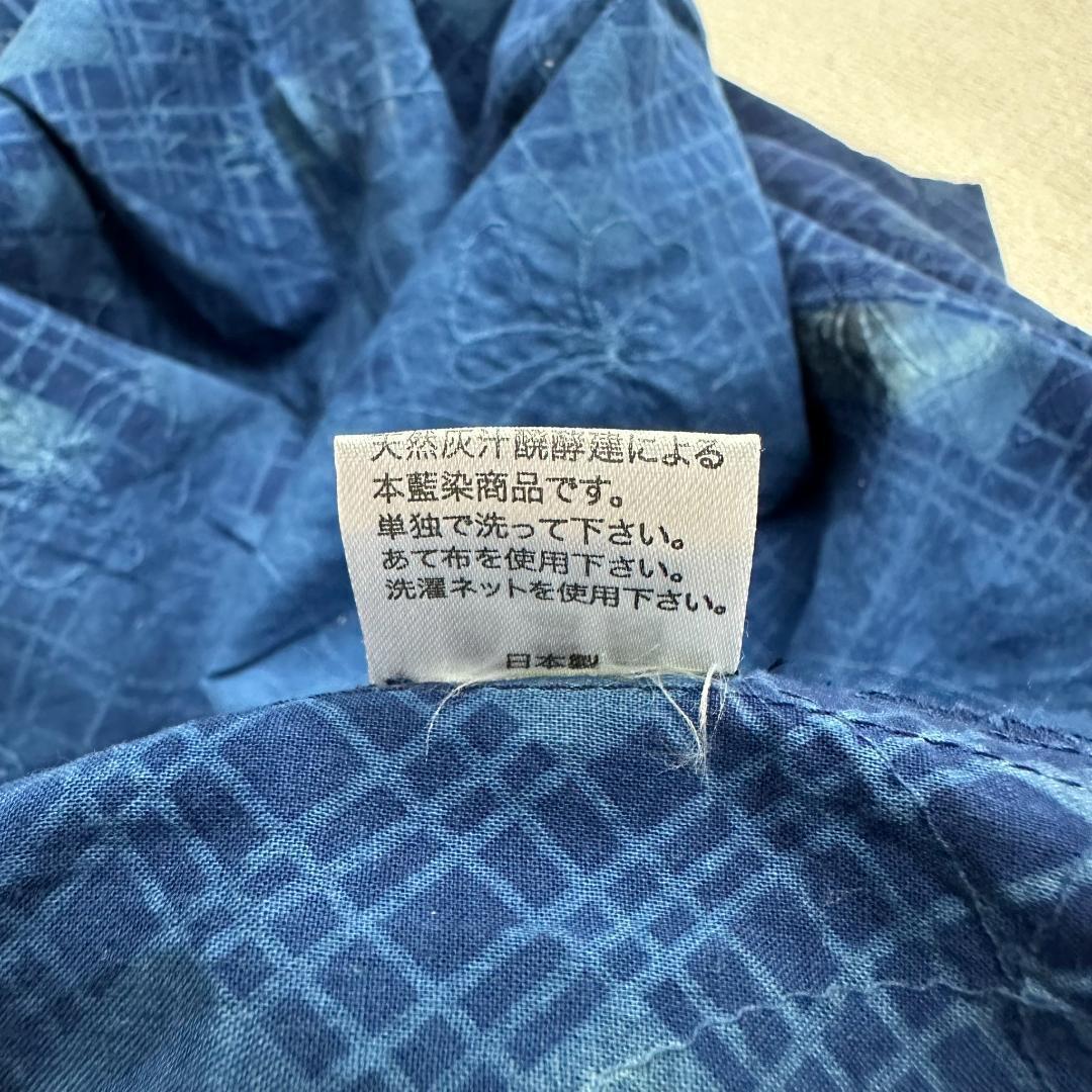 【極美品】サードブルーキョウト ロングシャツ 本藍染 麻100％ L相当 紺×青