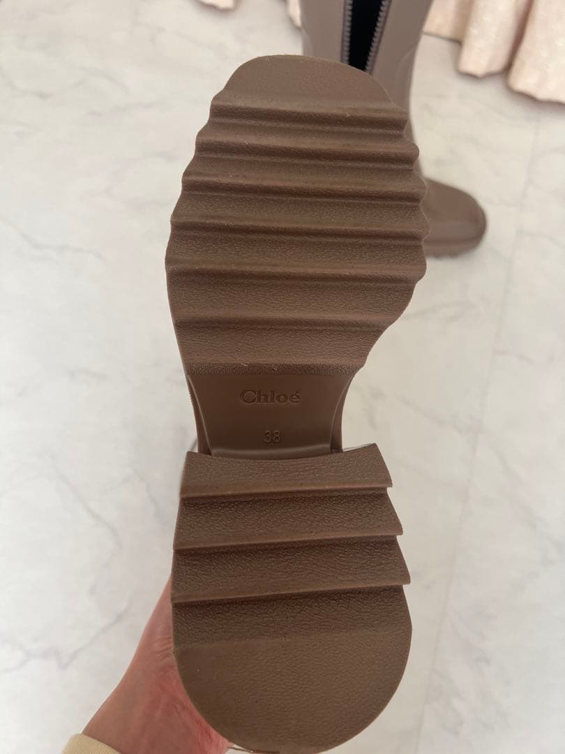 【美品】Chloe Betty レインブーツ ベージュ 長靴