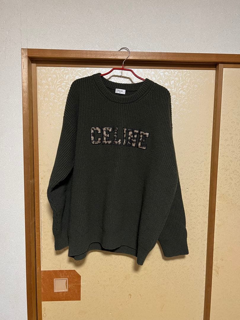 最終値下げ CELINE ダークグリーン カーキ ニットセーター S