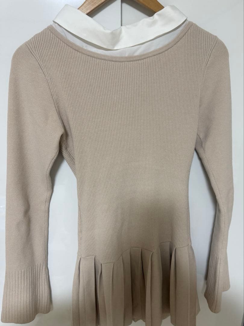 ワンピース andmary Lotta frill mini dress beige