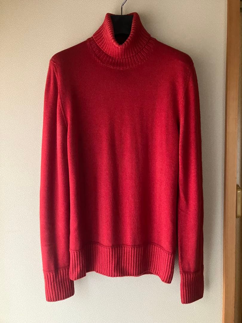 Drumohr ウール 8G タートルネックニット 後染め レッドブラウン 46