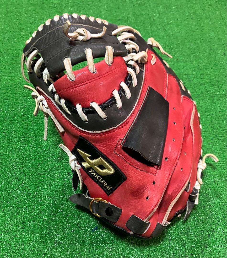 軟式野球 左投 キャッチャーミット プロマーク Promark 捕手 大人 赤