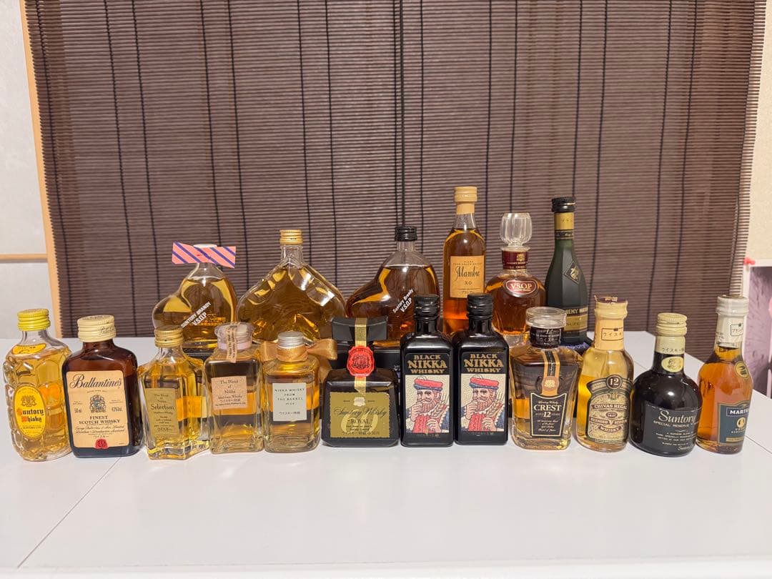 古酒　ウイスキー、ブランデー、ミニボトル18本セット
