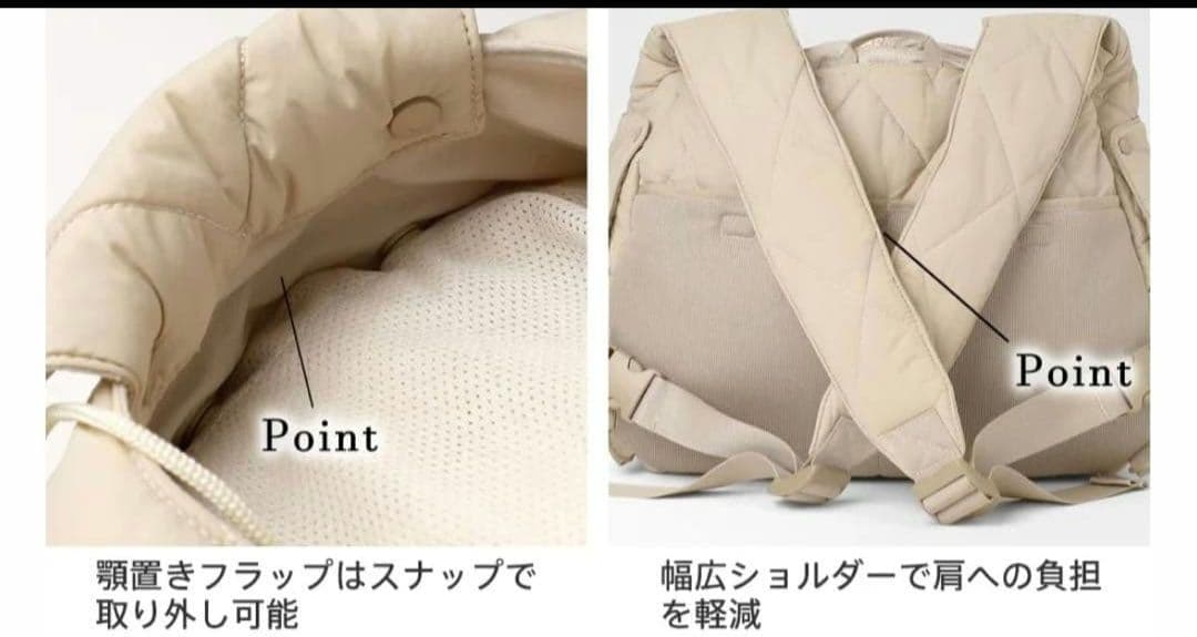 moncheri モンシェリ キルティング リュック キャリー グレー