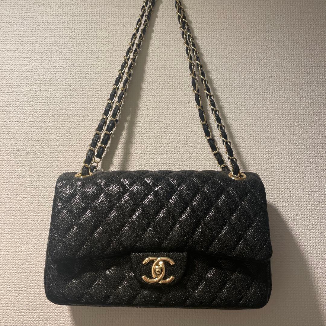 CC ショルダーバッグ ブラック×ゴールド