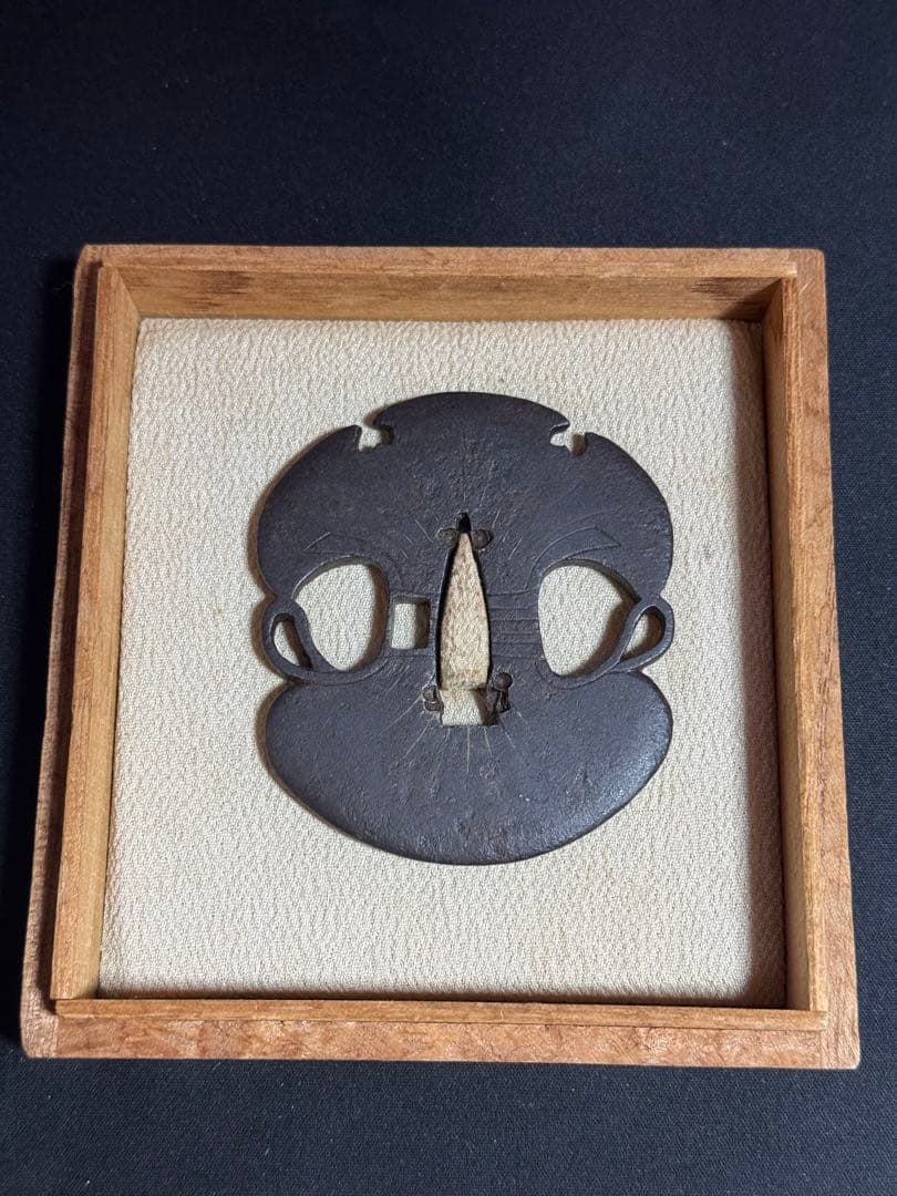 御多福形　元服刀鍔　鉄製 鐔　時代物