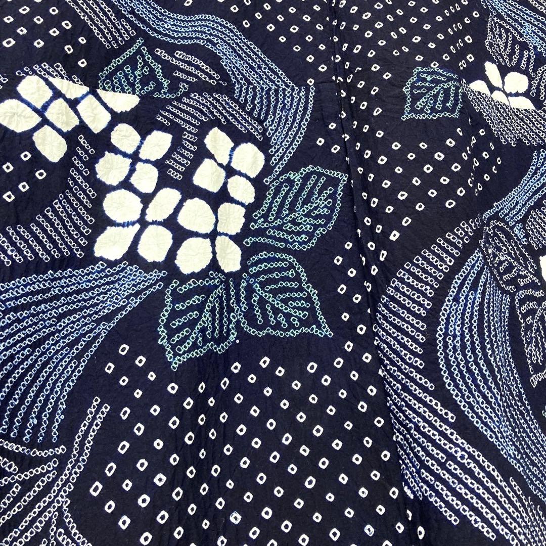 ™️82/34 身丈151 紫陽花　有松絞り　絞り染め　絞り浴衣　総絞り　浴衣