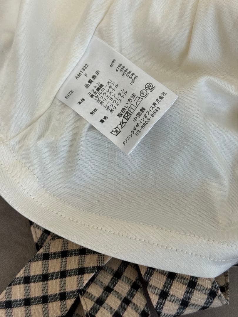 ANDMARY アンドマリー Alice check ribbon tops