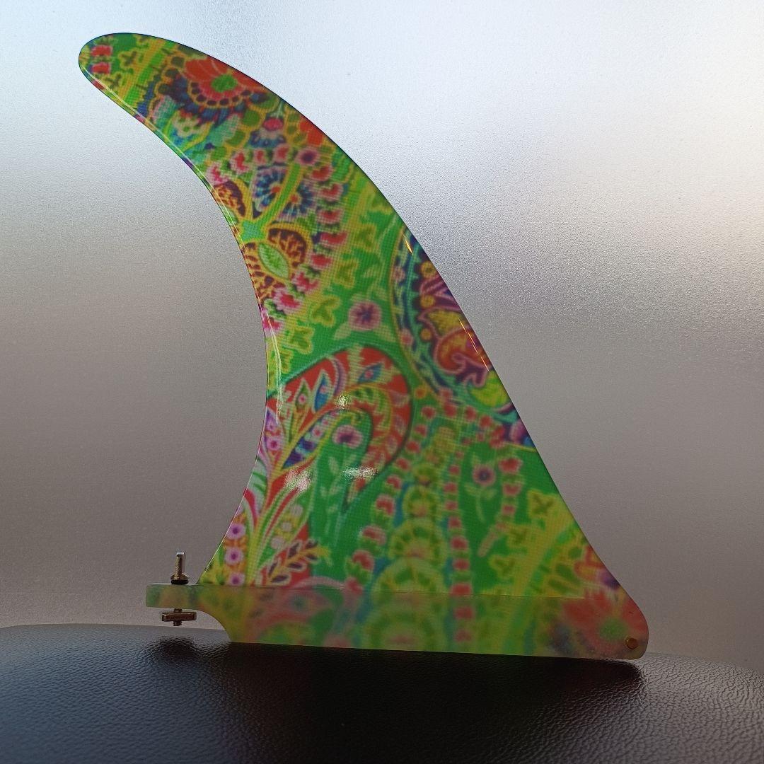 10インチ センターフィン　アートグラス　ロングボード　シングルフィン