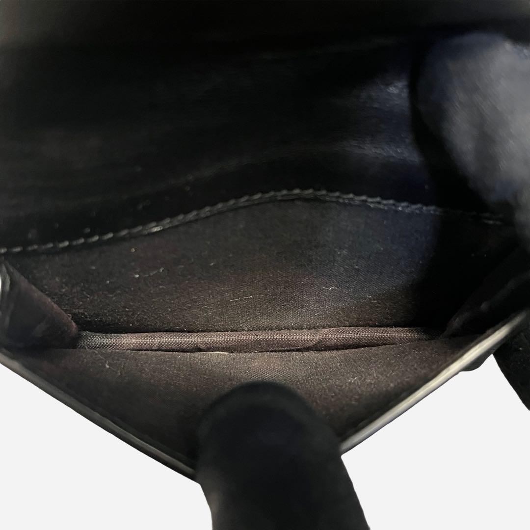 希少✨バレンシアガ カードケース 名刺入れ クロコ型押し レザー 刻印 黒