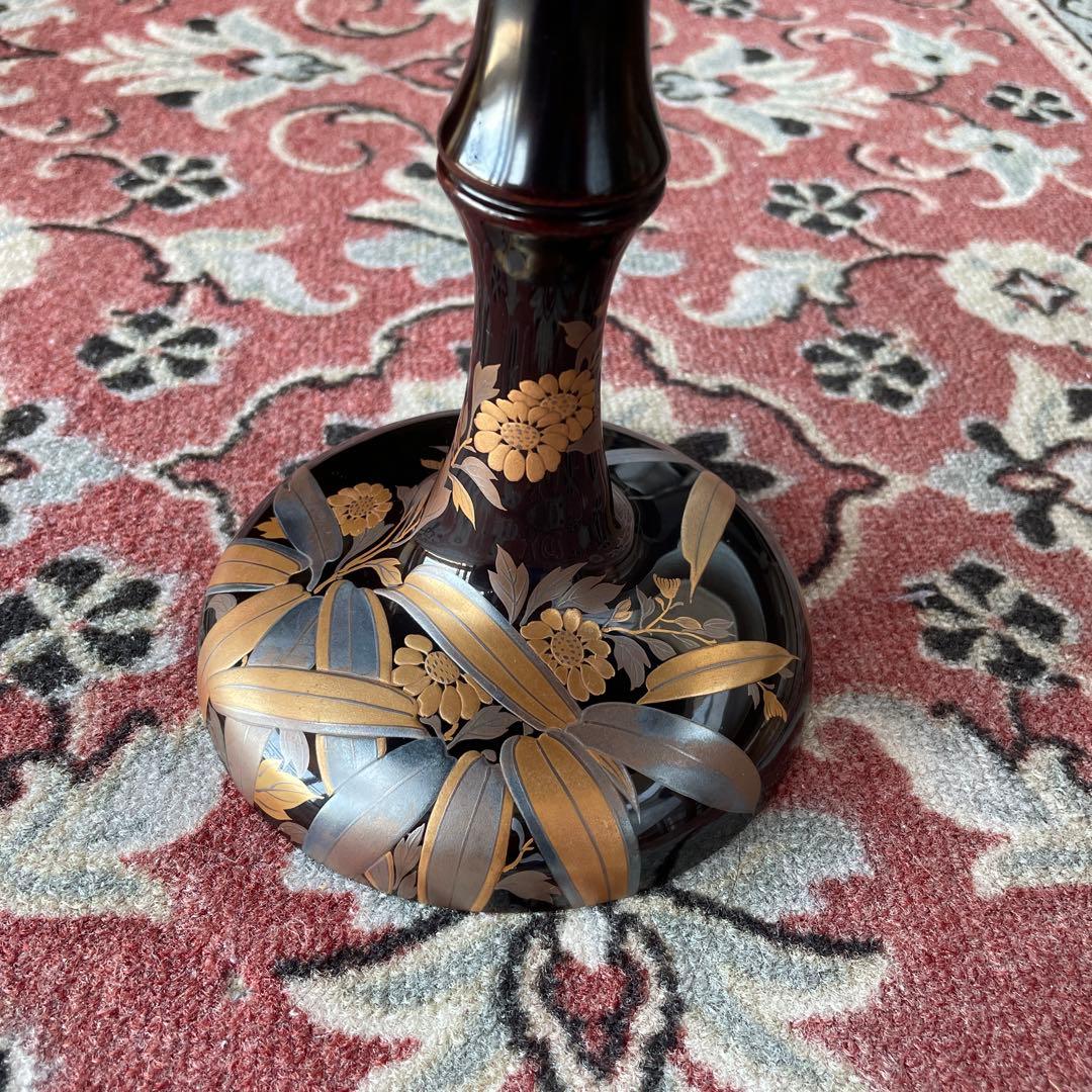 漆器　高台皿　蒔絵　金彩　木箱付き