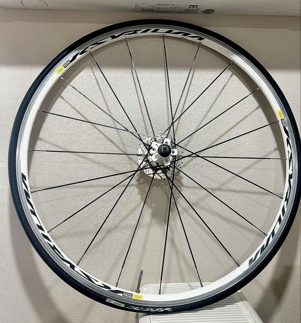 【Mavic KSYRIUM】貴重な白リム＋タイヤチューブ付◆マビック後輪のみ
