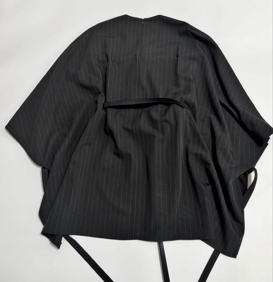 ADORE アドーア　ストライプツイルシャツ ポンチョ　ベルト　ブラウス