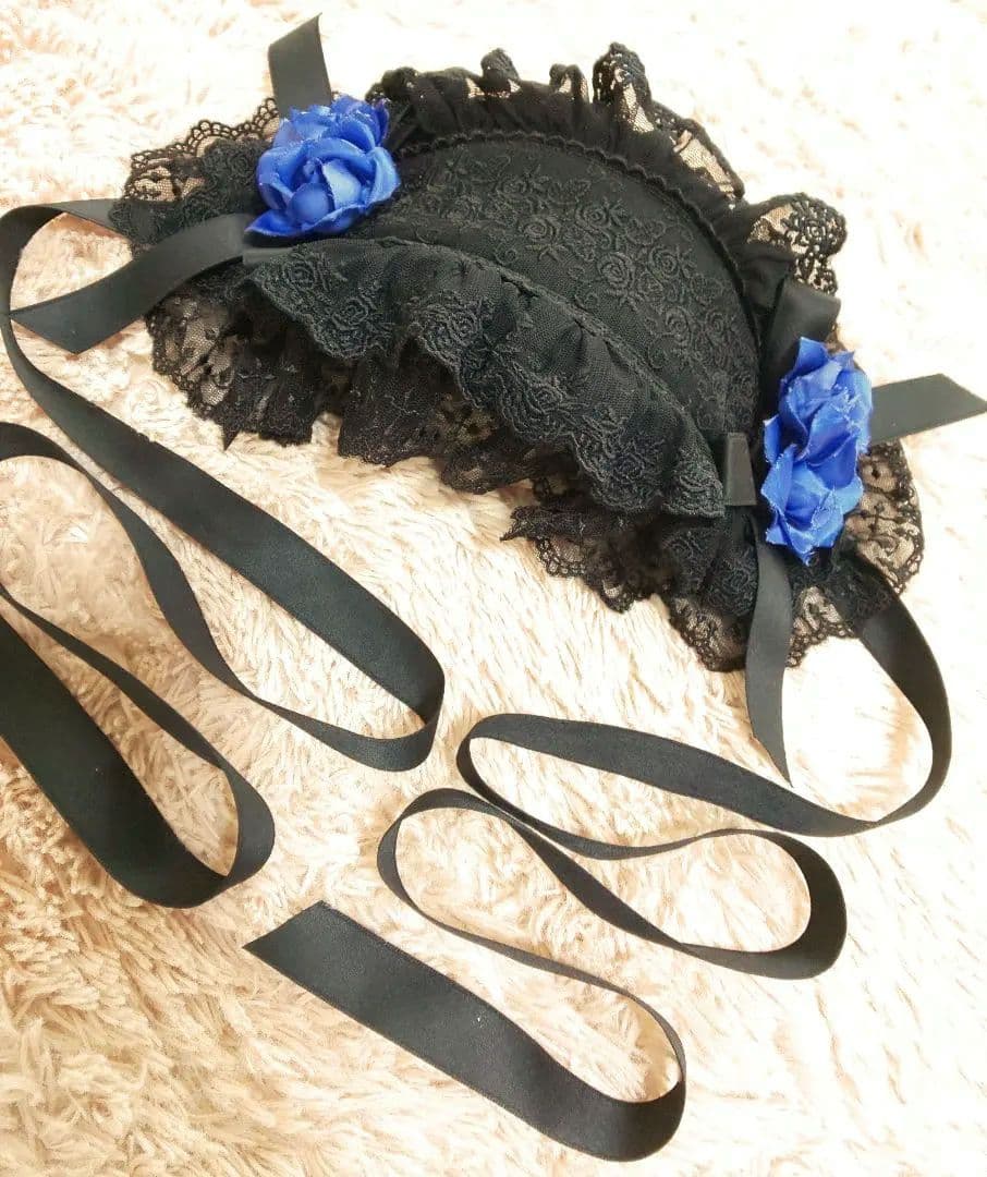 ハ*ー様 モワティエMoi-meme-Moitie青薔薇付きヘッドドレスワイヤー