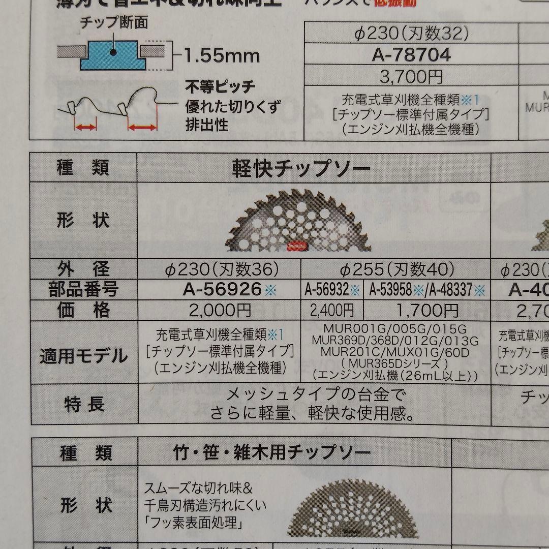 マキタ刈払アタッチメントセット/刈払用チップソー/プロテクター/キャリーバッグ