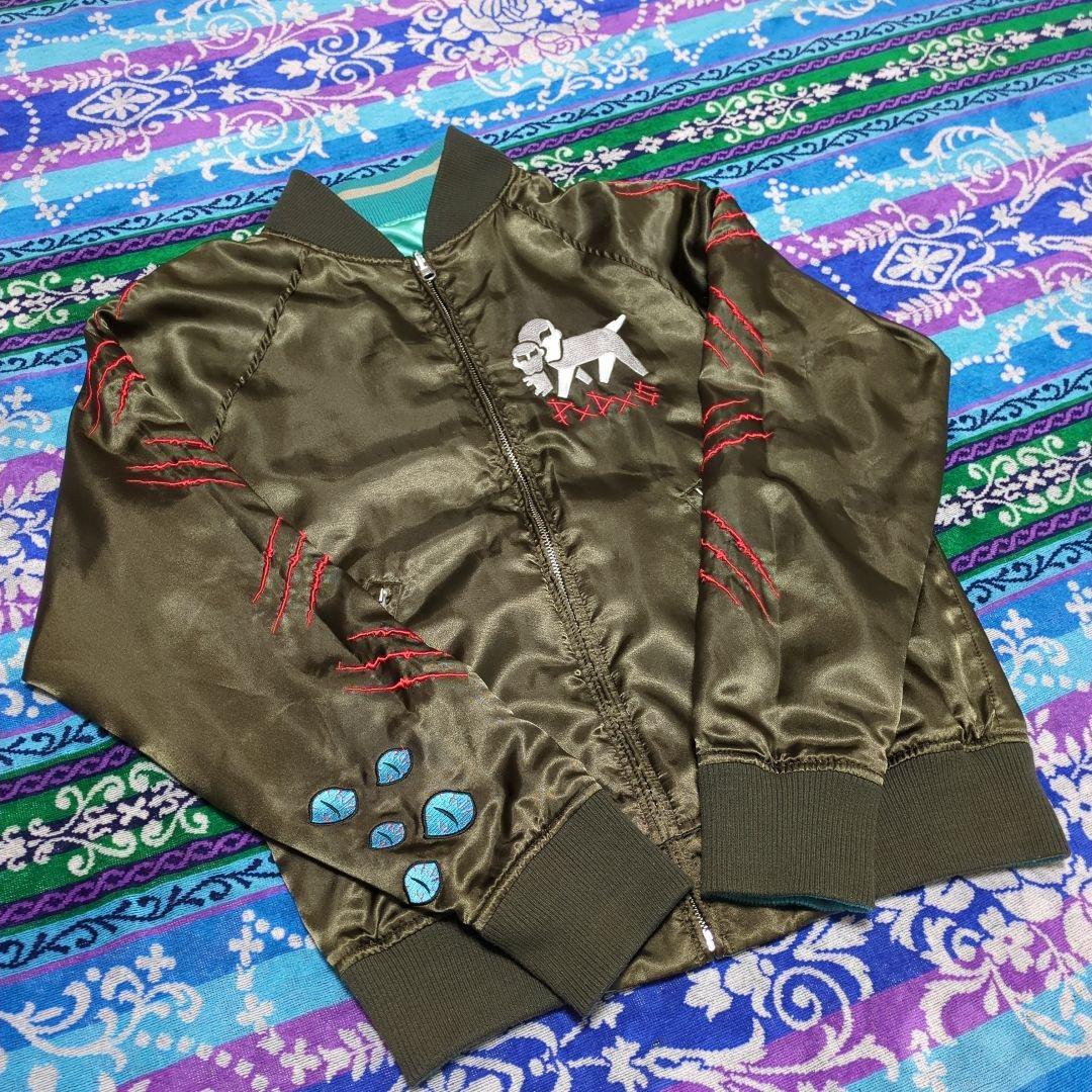 PUNK DRUNKERS　リバーシブル　スカジャン　野良猫　刺繍　Mサイズ