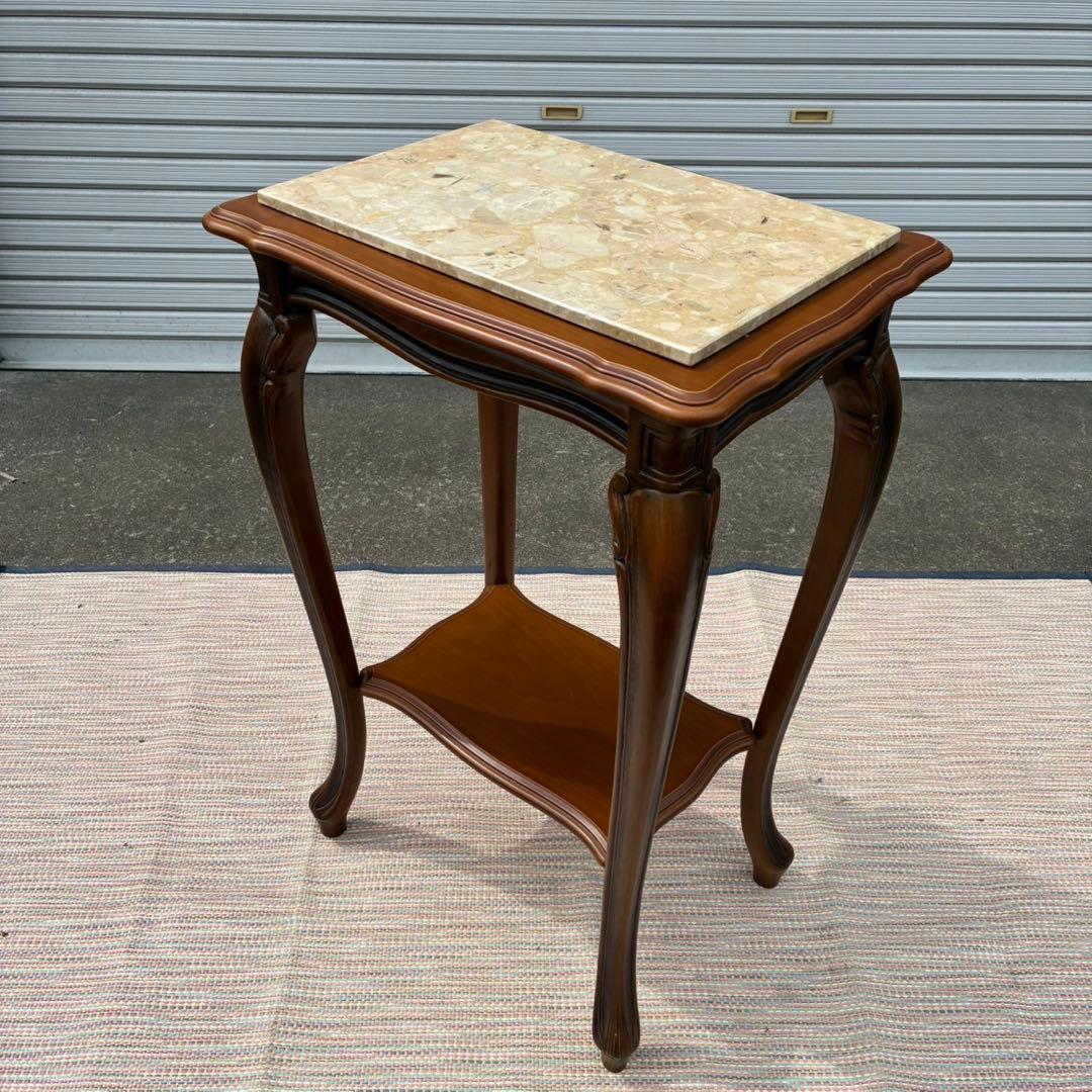 【送料込】アンティーク家具　大理石調　猫脚 コンソール 台　テーブル レトロ