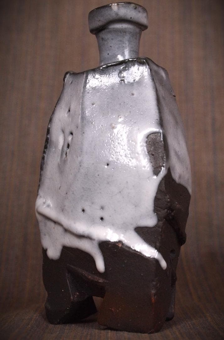 人気作家★隠崎隆一【師：人間国宝　伊勢崎淳】★白釉徳利