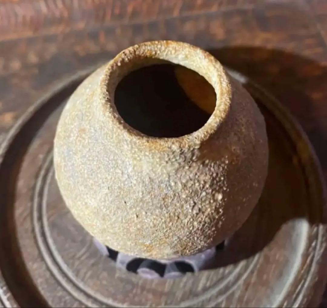 アンティーク　美品ブルナイ　小花器　極小唐木台座　３種・３点セット レア