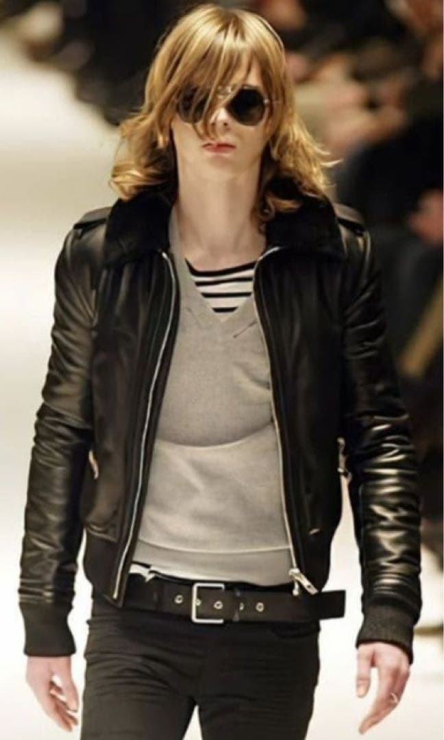 浪*家様 ディオールオム エディスリマン 2004AW Vネックニット グレー