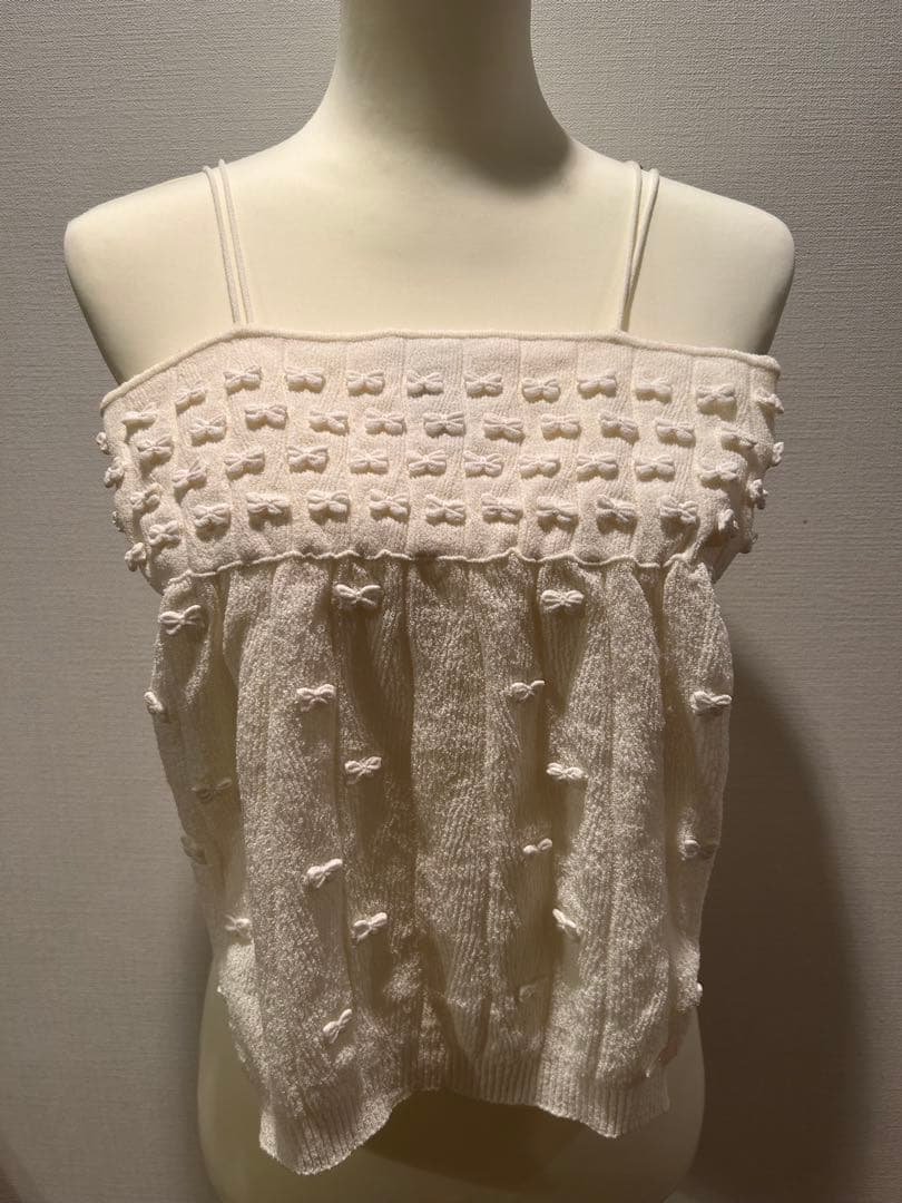 CHANEL ホワイトリボンキャミソール