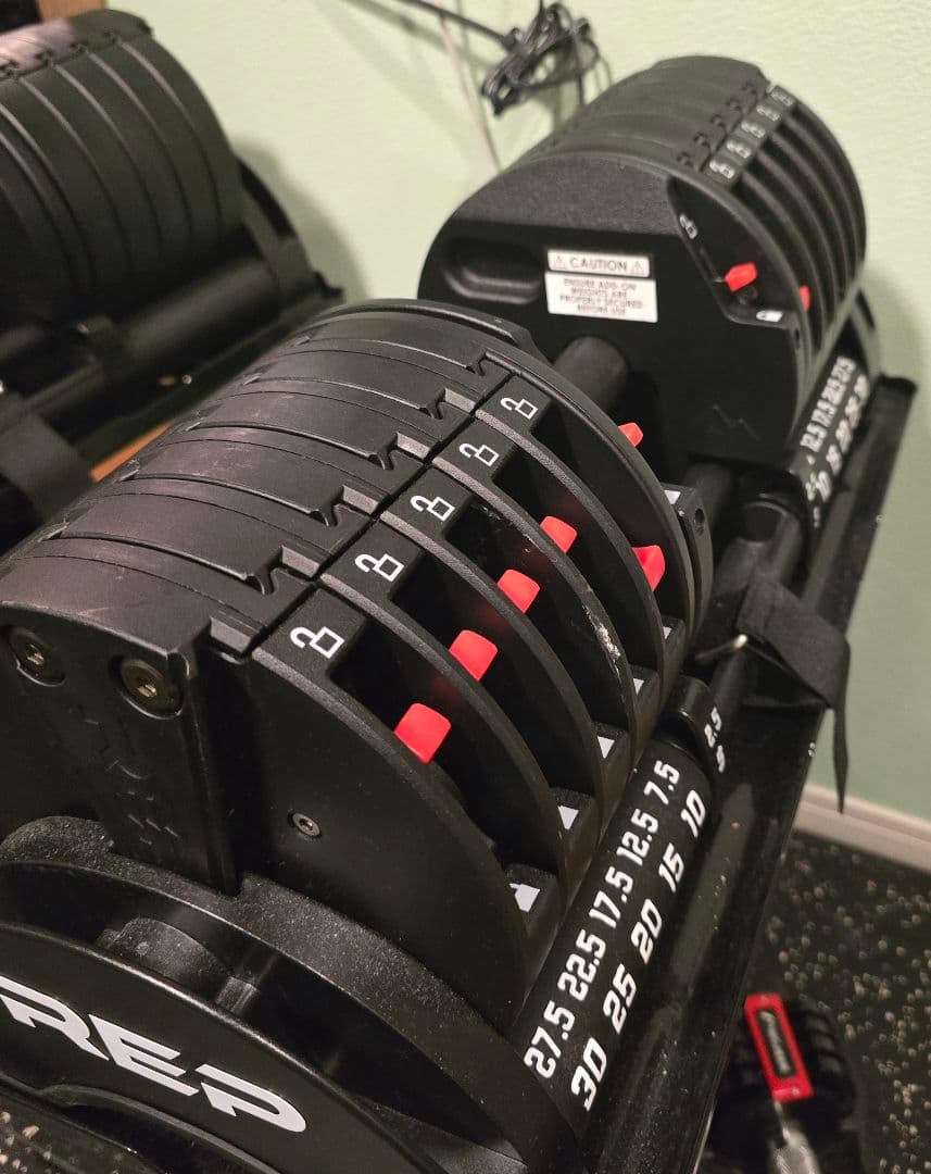 QuickDrawアジャスタブルダンベルREP Fitness 可変式ダンベル