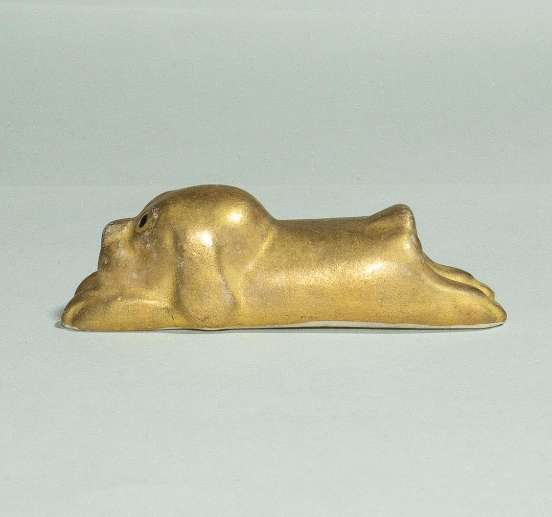 1581　薮内佐斗司　らぶ　箸置　共箱　犬箸置