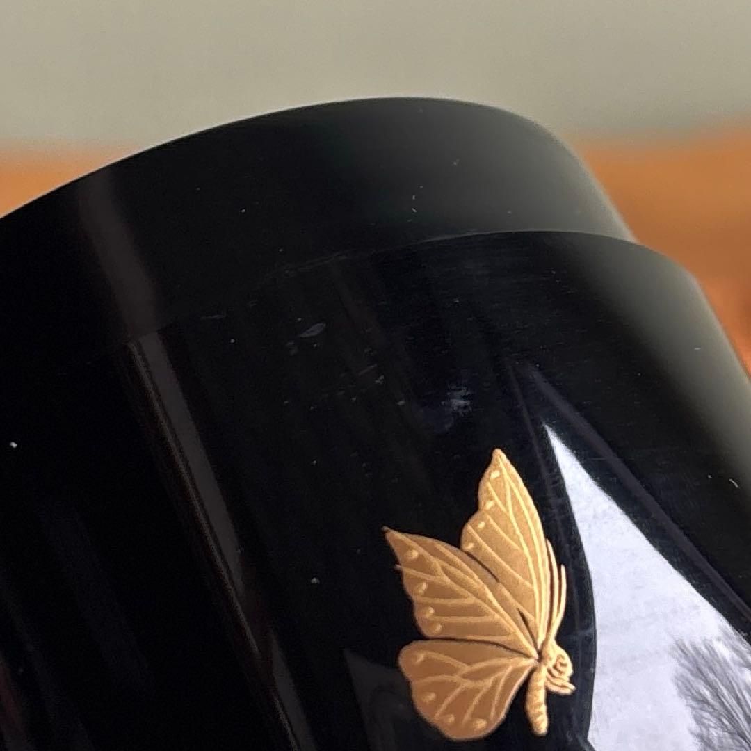 蝶々蒔絵 利休棗 筑城筑良 茶道具 共箱