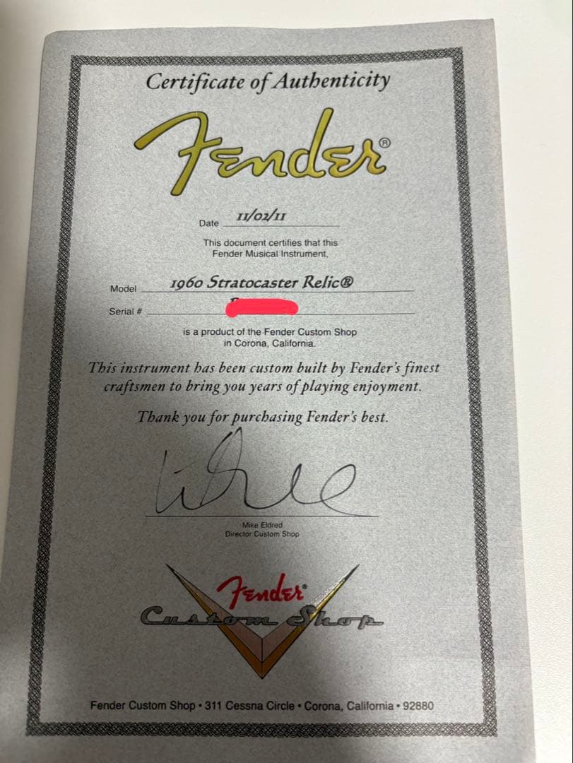 ギター Fender Custom Shop 1960 Stratocaster