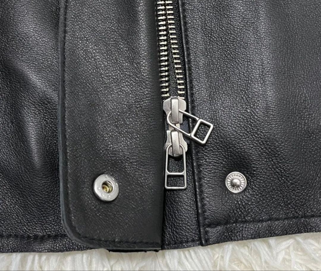 【極美品】もりのがっこう　ライダースジャケット　ラムレザー　ブラック　Ｍ