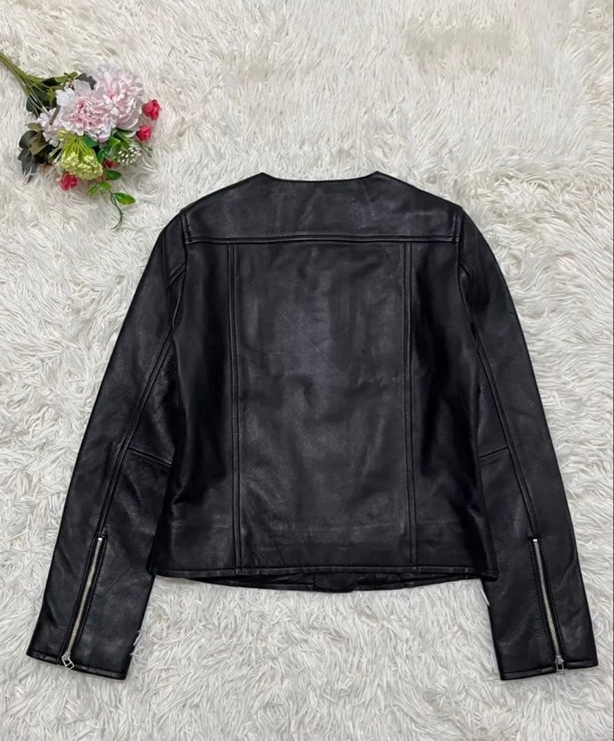 【極美品】もりのがっこう　ライダースジャケット　ラムレザー　ブラック　Ｍ