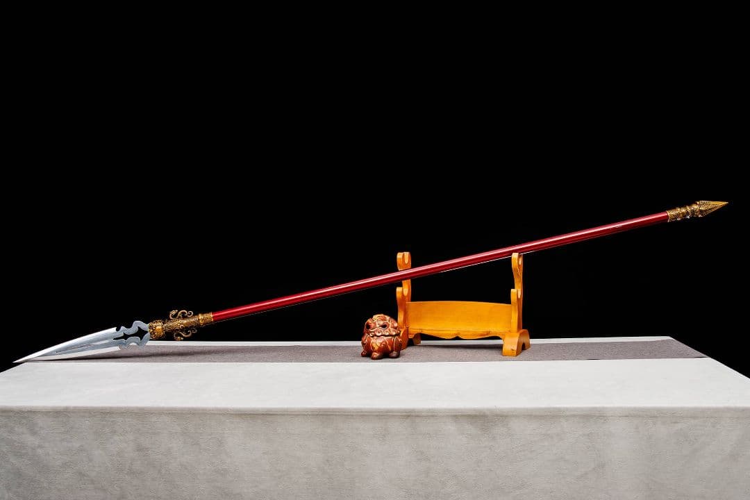 【赤天・龍焚鱗】古兵器 武具 手鍛造打 武蔵 銃 槍 鑑賞用 贈り物 武士道