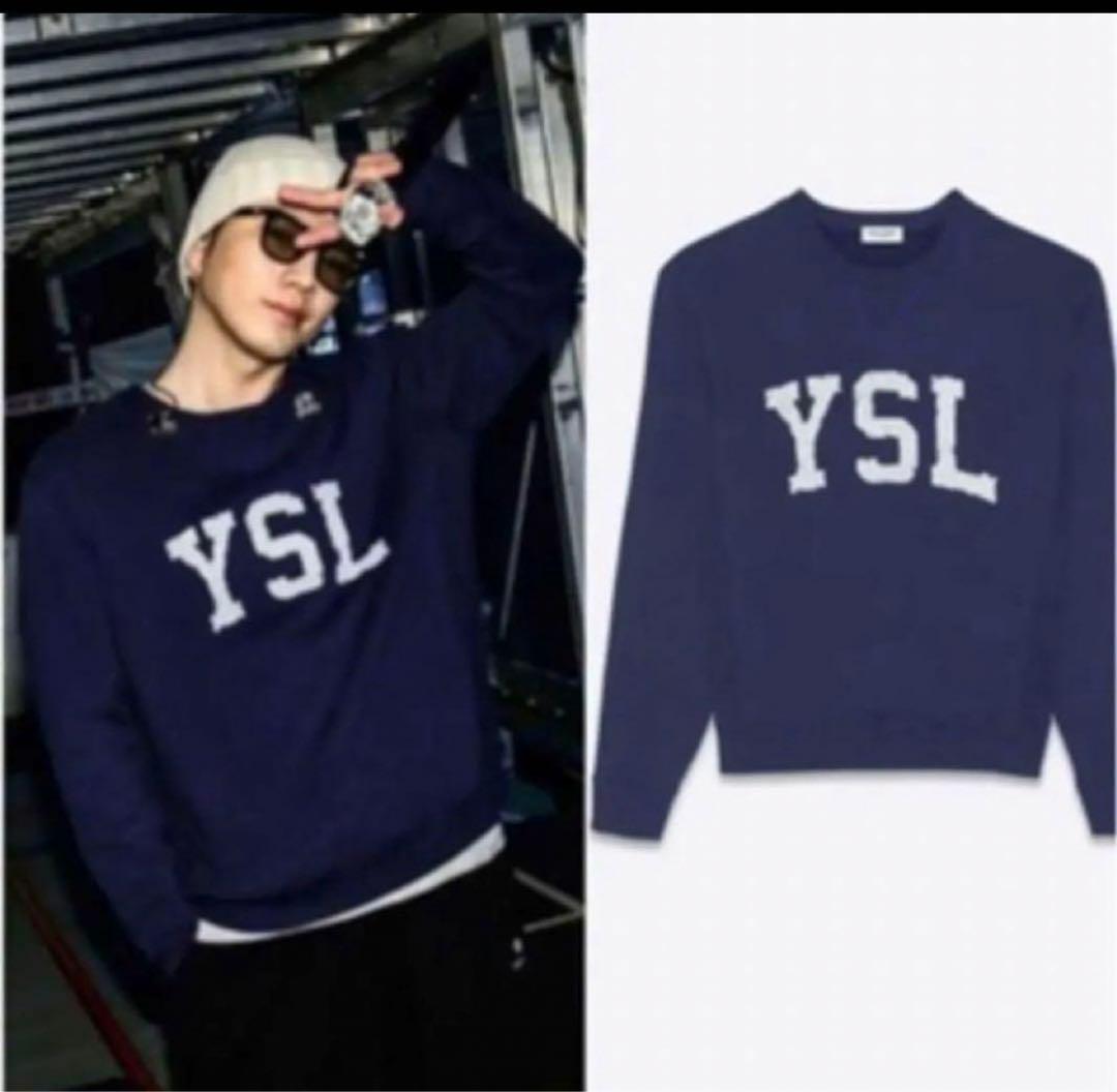 YSL ネイビー クルーネック トレーナー