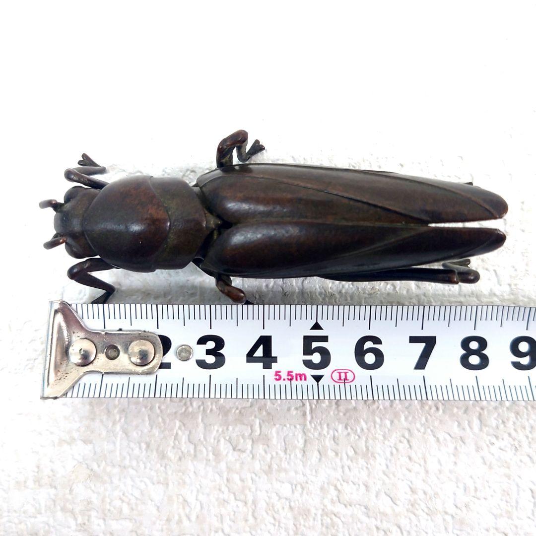 M0112I1 自在置物 銅製 オケラ 螻蛄 銅製置物 銅虫作 置物 オブジェ