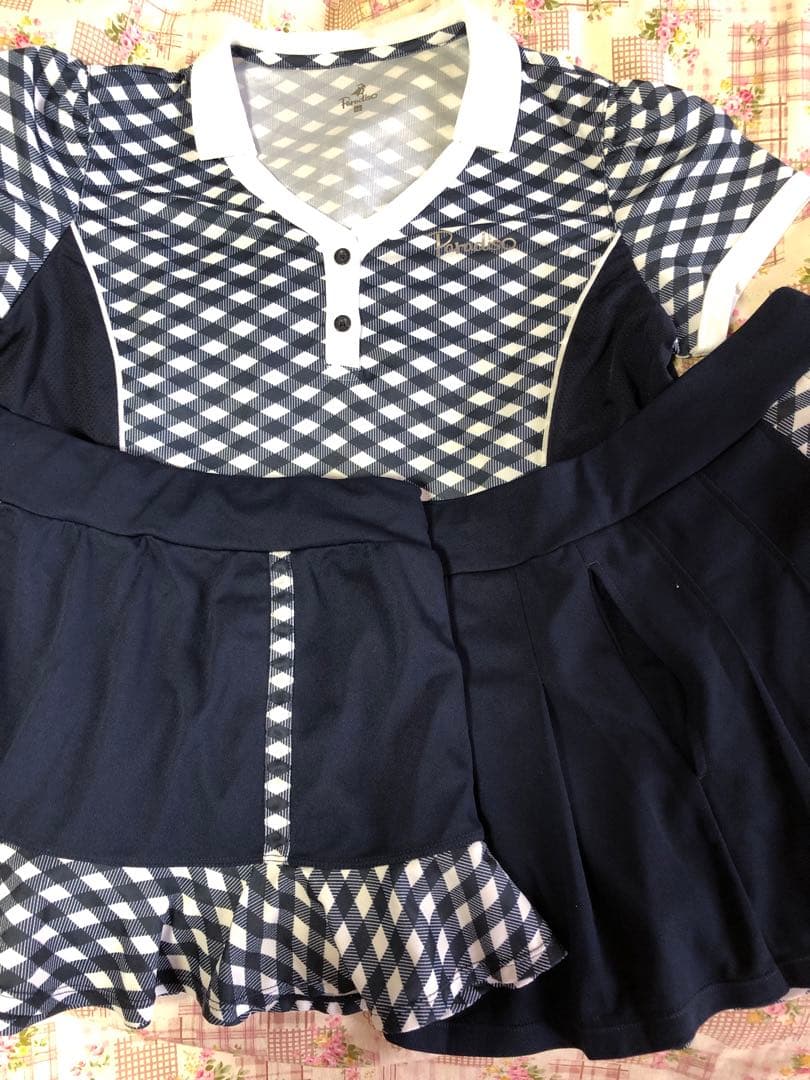 美品　パラディーゾ テニス　シャツ　スコート 2種　LL ネイビー