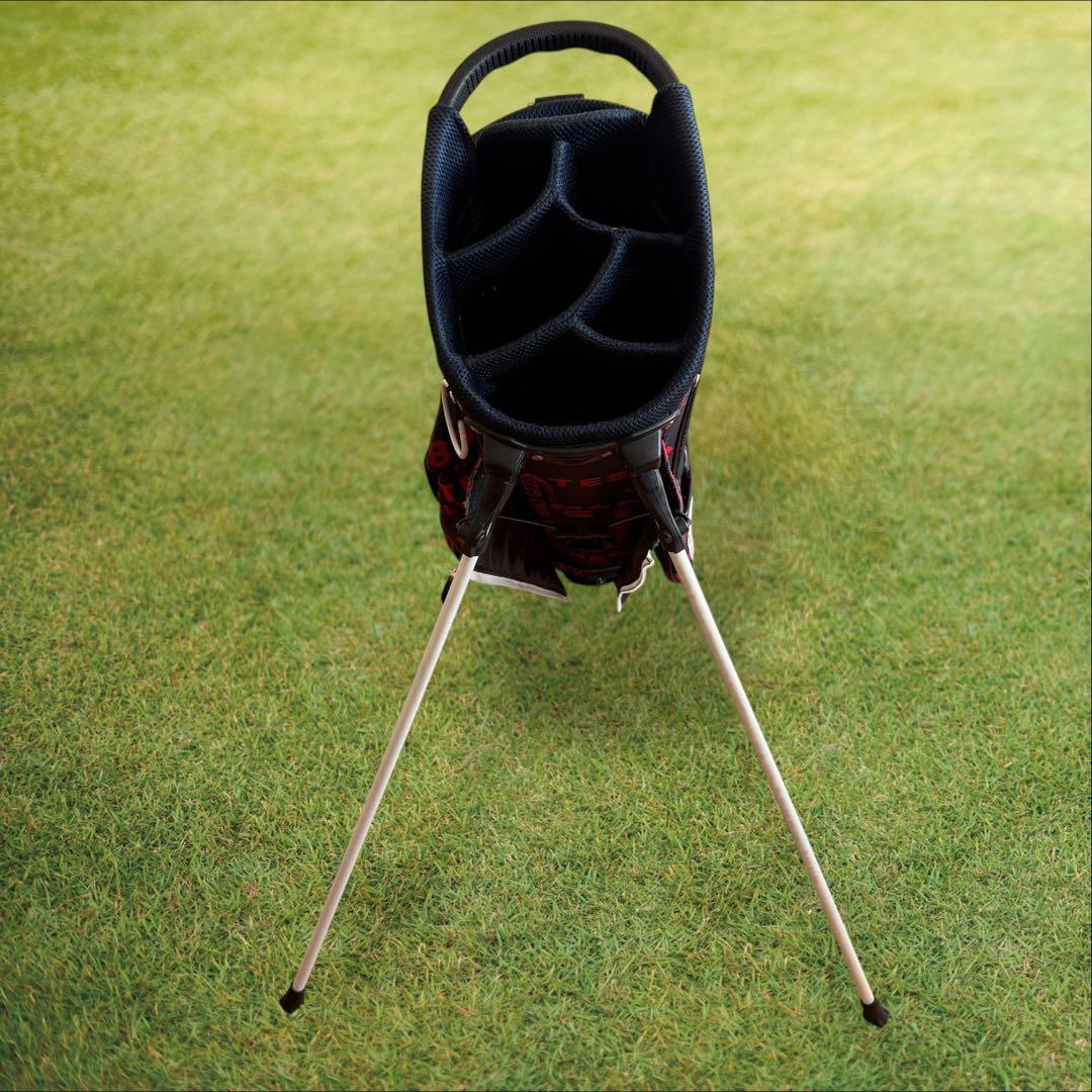 パーリーゲイツ　キャディバッグ　ショルダー式　スタンド式　軽量　ネイビー　白　紺